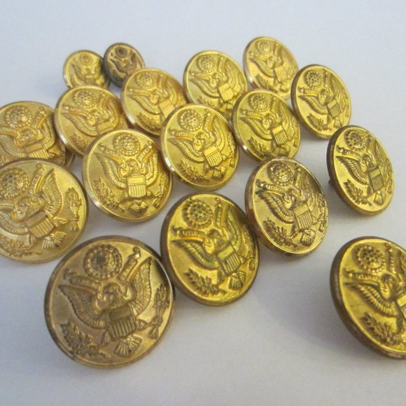 Brass American Waterbury Button Co Conn E Pluribus Unum Superior Buttons - Picture 1 of 12